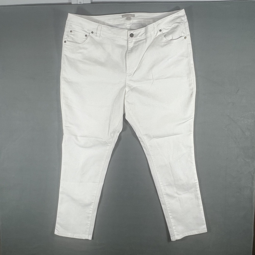 Womanβ Within Women's White Plus Size 20W Stretch Denim Jeans Relaxed Fit